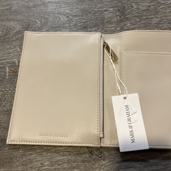 Mark & Graham Women's Tri-Fold Wallet Vegan Leather Tan Color Medium-Sized - Picture 6 of 10
